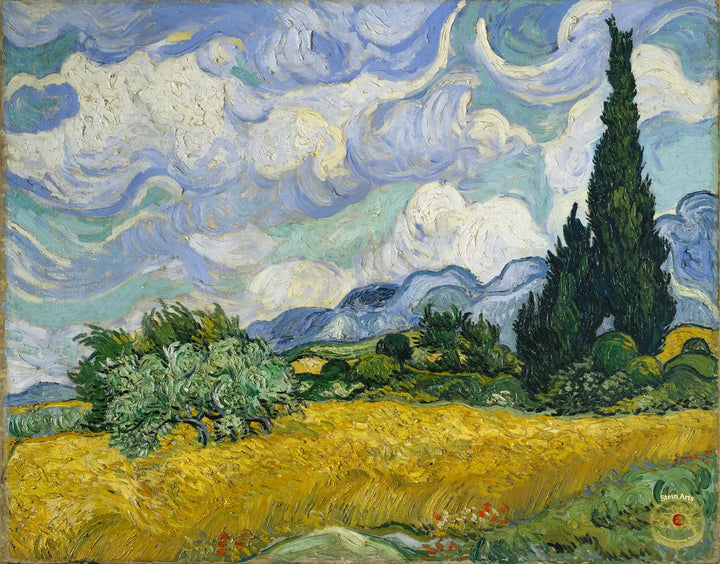  Wheat Field with Cypresses by Van Gogh 